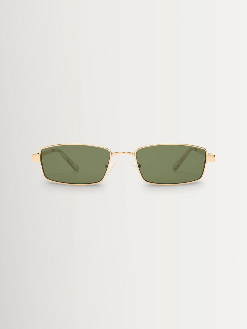 Le Specs Gold Bizarro sunglasses metal flag stripe temples, UK version