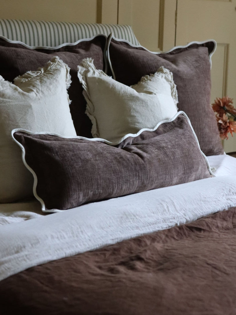 Ellenvale Interiors Chocolate Brown Chloe Scallop Cushion Cover 45 x 45cm
