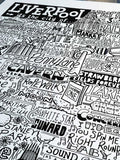 Sketchbook Design Liverpool landmarks framed wall art print - British product
