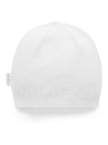 Purebaby white layette beanie, UK version