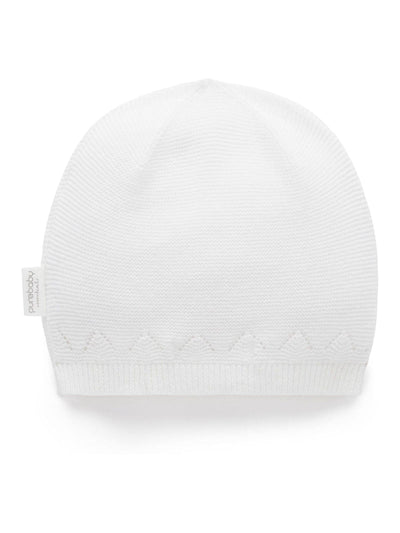 Next Purebaby White Layette Baby Beanie- Buy online at McGrocer