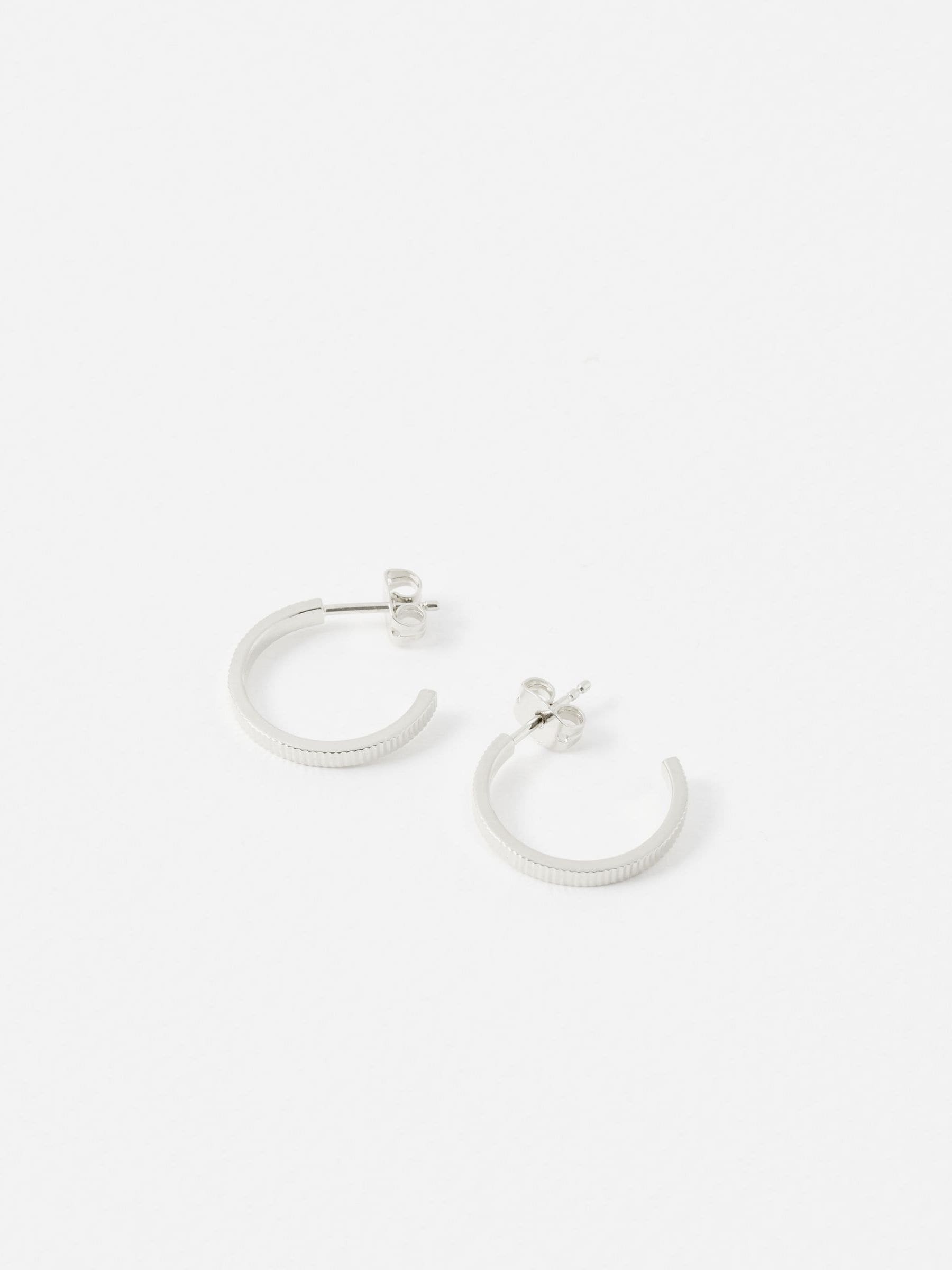 Oliver Bonas Anita ridged sterling silver hoop earrings (British brand)