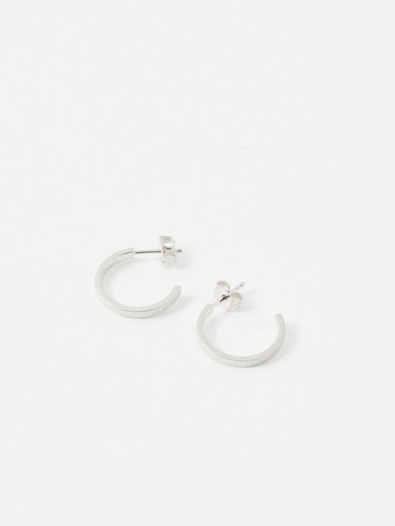 Oliver Bonas Anita ridged sterling silver hoop earrings (British brand)