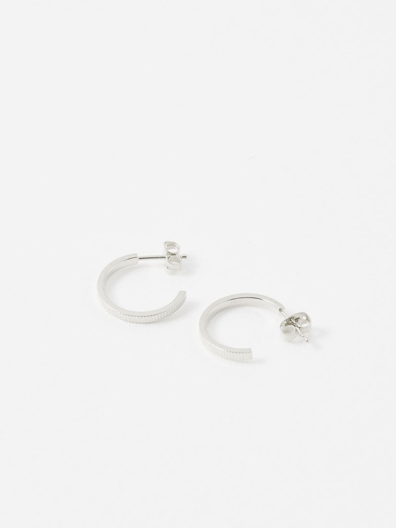 Oliver Bonas Anita ridged sterling silver hoop earrings (British brand)