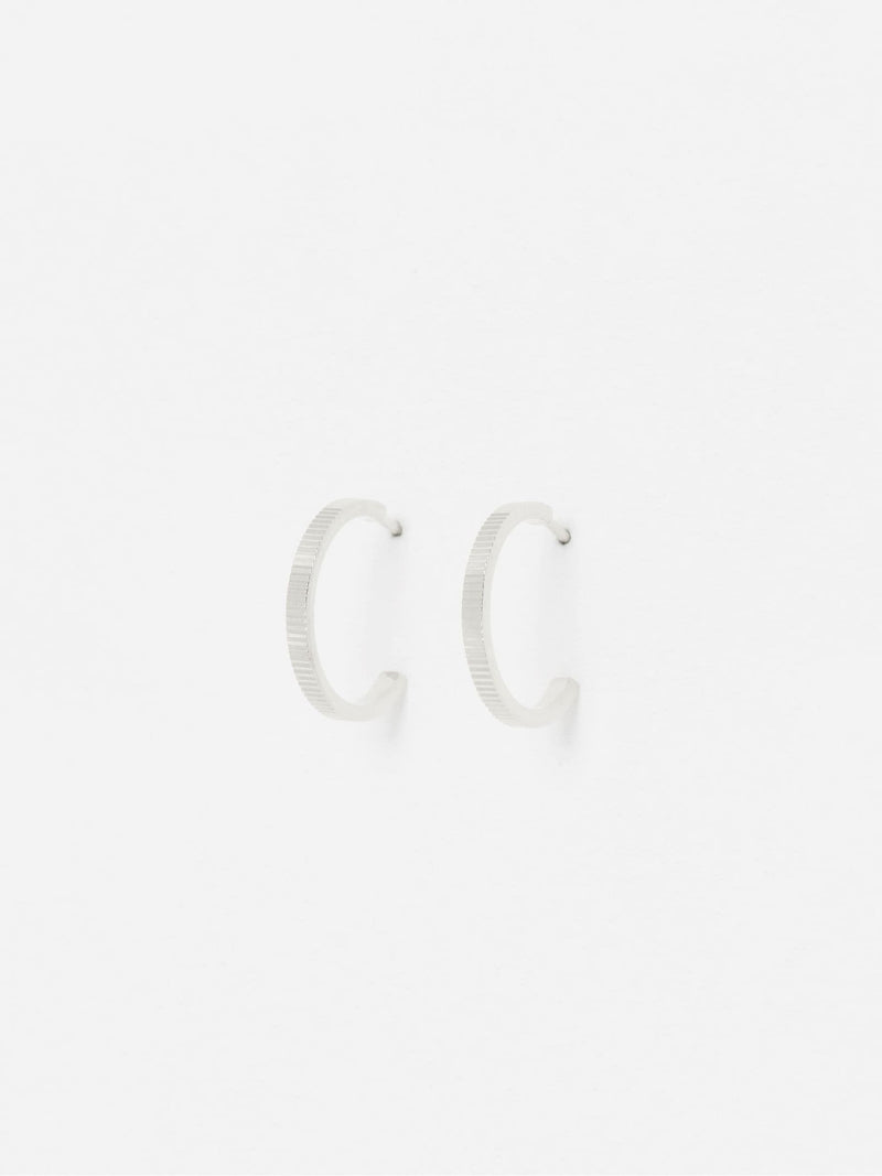 Oliver Bonas Anita ridged sterling silver hoop earrings (British brand)