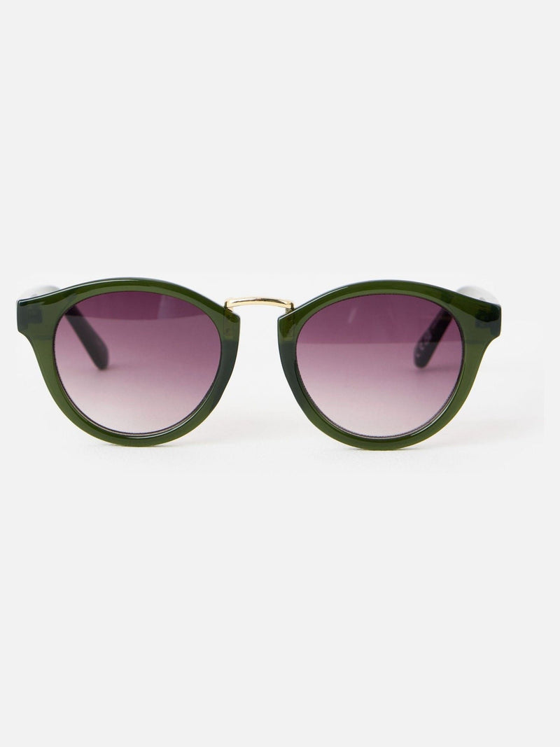 Oliver Bonas preppy sunglasses green marbled arms purple lenses (British brand)