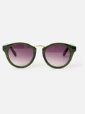 Oliver Bonas preppy sunglasses green marbled arms purple lenses (British brand)