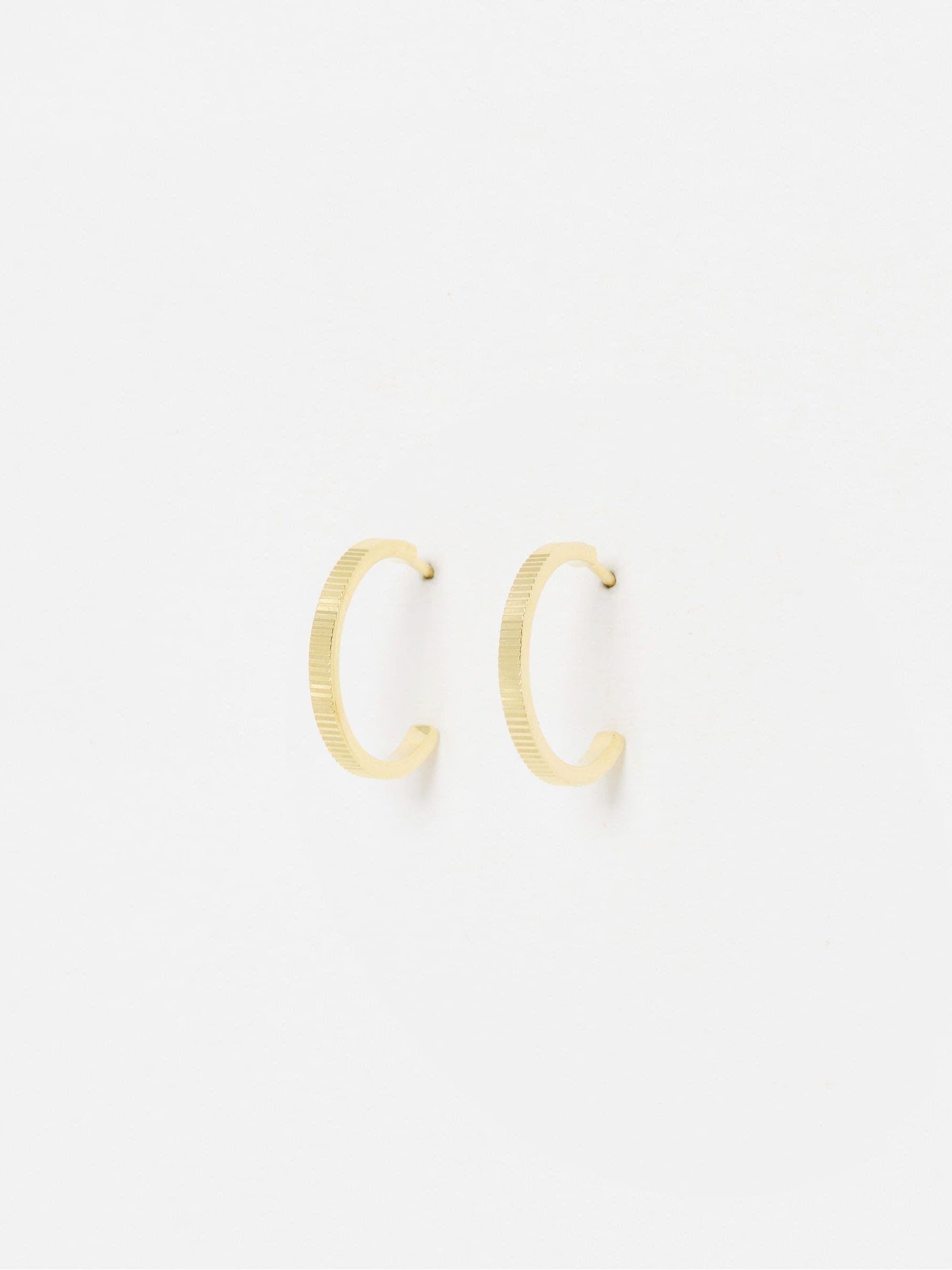 Oliver Bonas Anita gold ridged hoop earrings - British product