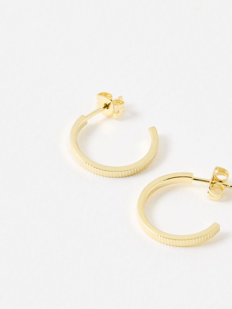Oliver Bonas Anita gold ridged hoop earrings - British product