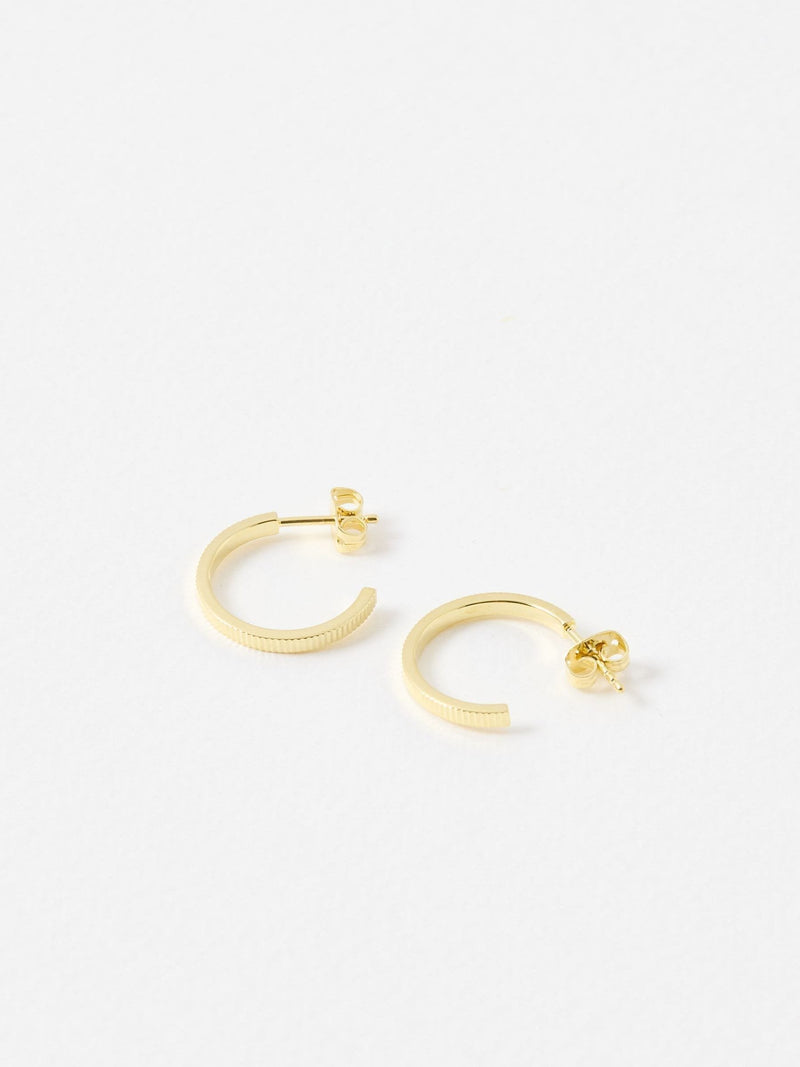 Oliver Bonas Anita gold ridged hoop earrings - British product