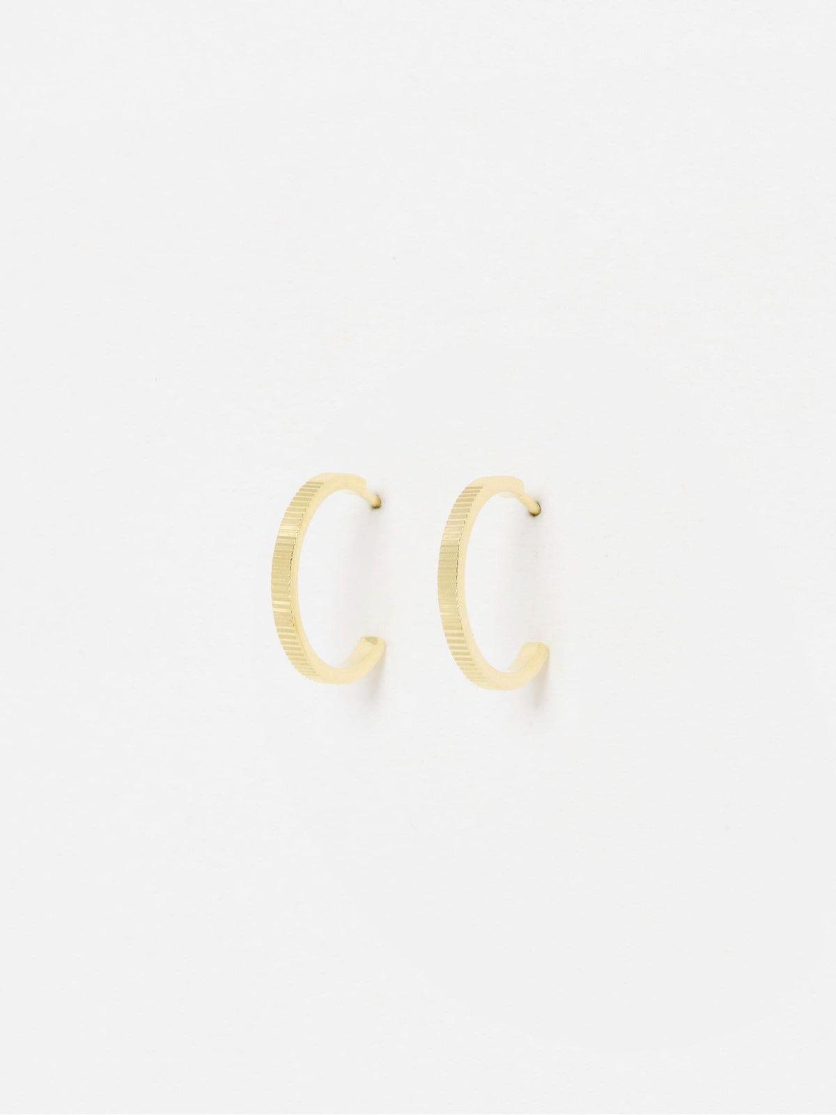 Oliver Bonas Anita gold ridged hoop earrings - British product