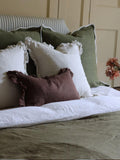 Ellenvale Interiors chocolate brown ruffle cushion cover 50x30cm, UK version