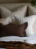 Ellenvale Interiors chocolate brown ruffle cushion cover 50x30cm, UK version