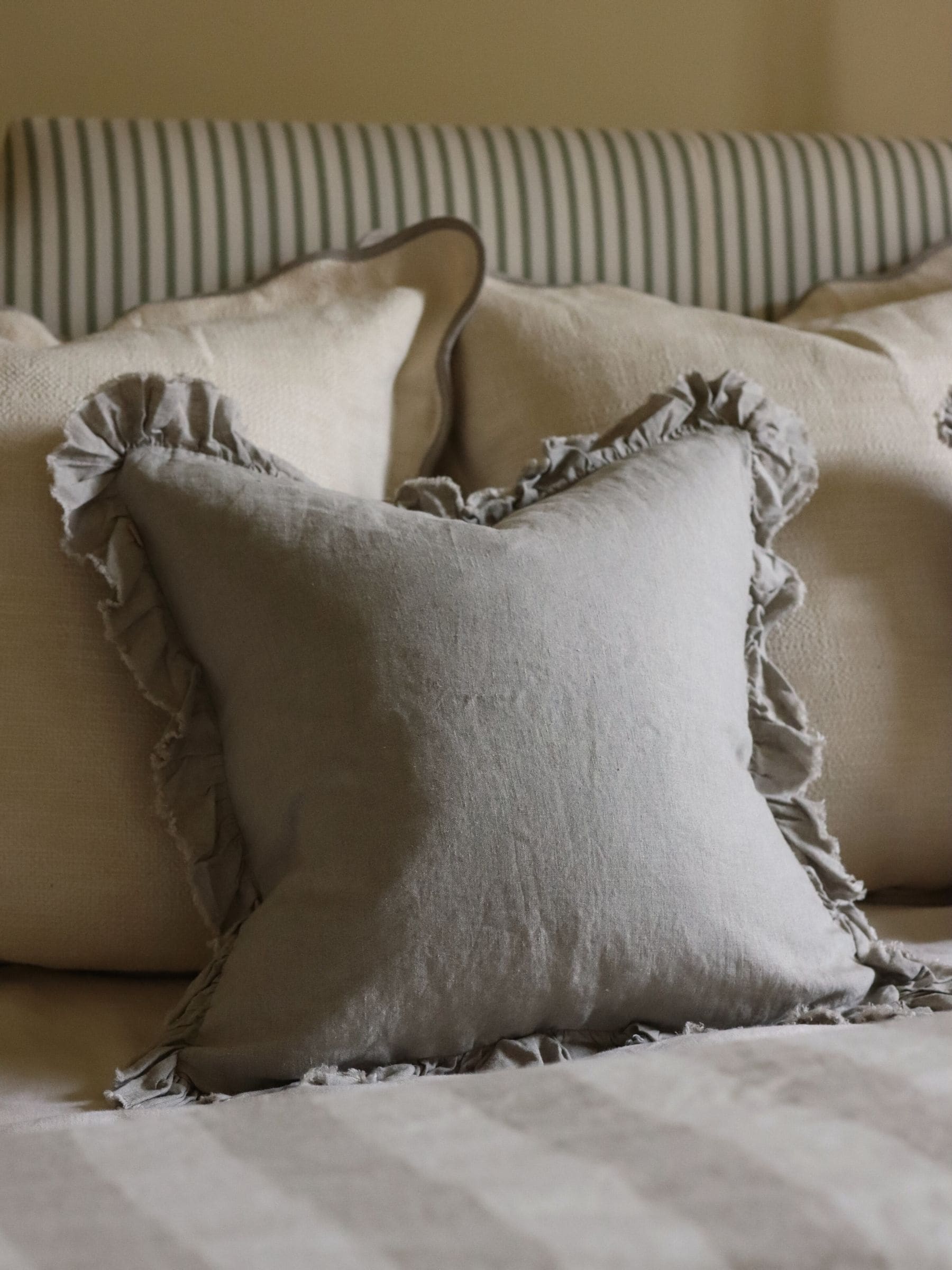 Ellenvale Interiors Beige Hallie Ruffle 45 x 45cm Cushion Cover