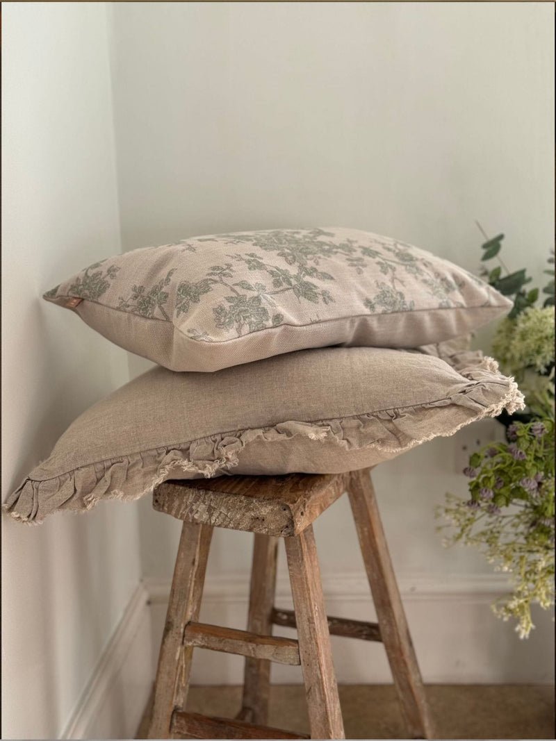 Ellenvale Interiors Beige Hallie Ruffle 45 x 45cm Cushion Cover