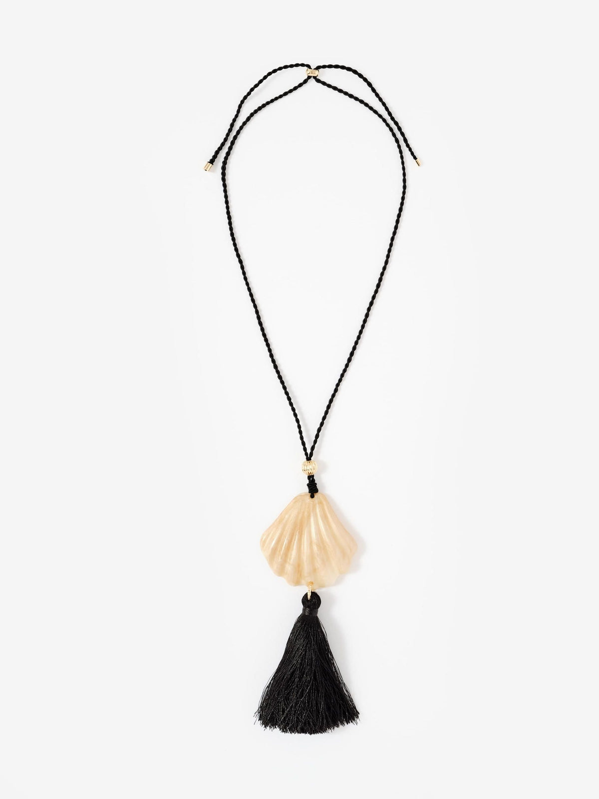 Mint Velvet cream shell resin tassel pendant necklace - British product