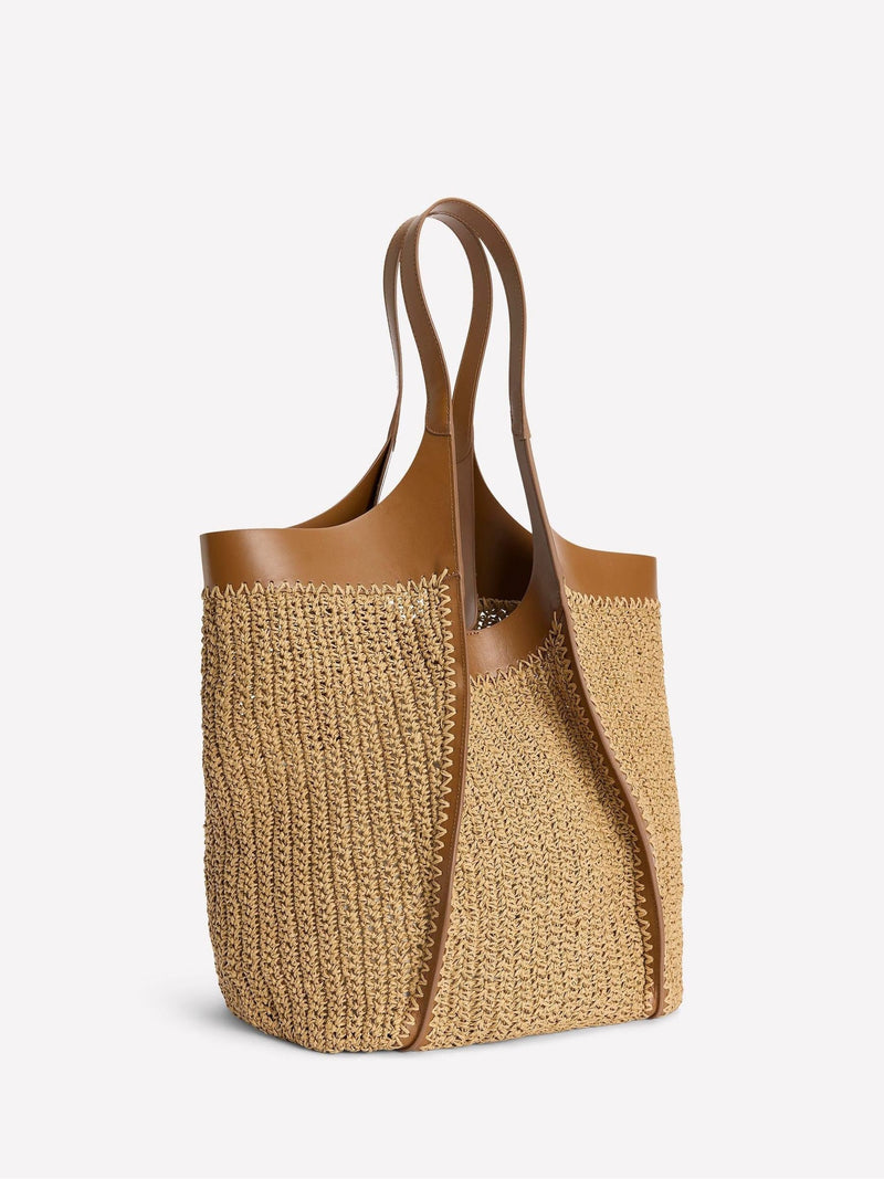 Boden cream straw tote - British product