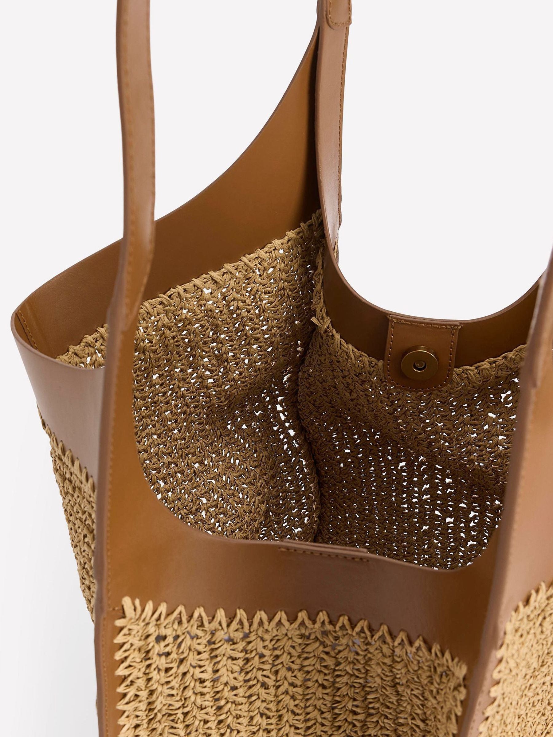 Boden cream straw tote - British product