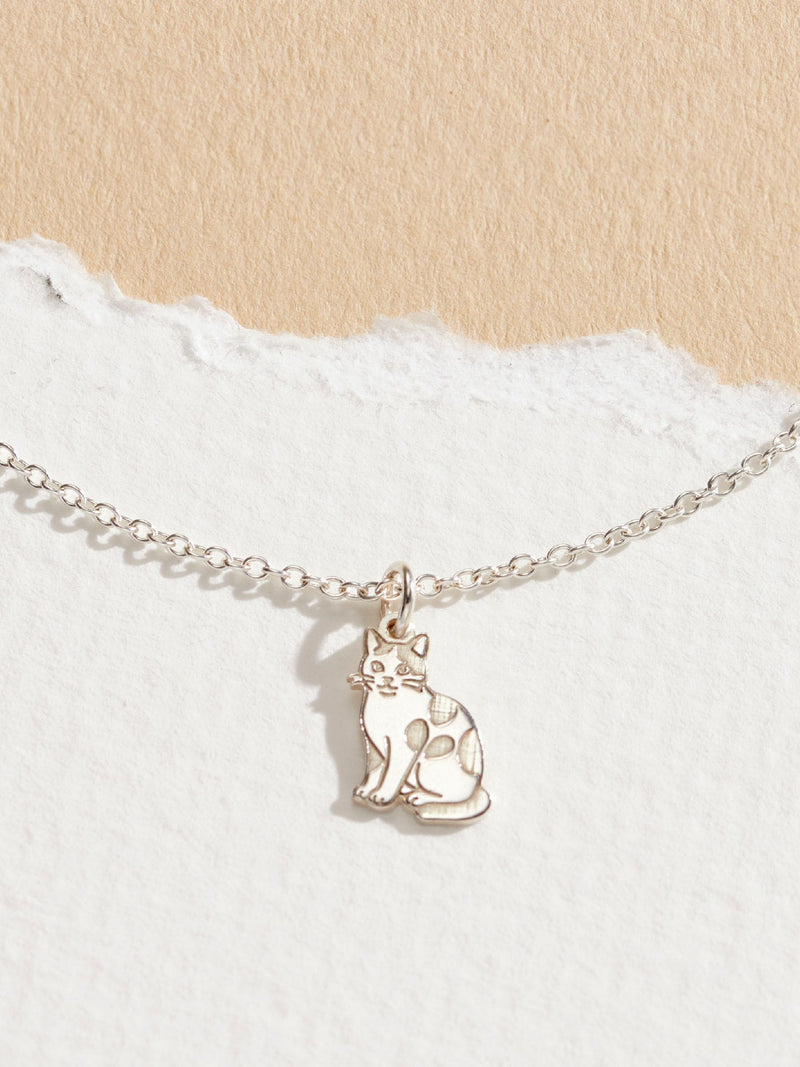 Posh Totty Designs personalised cat charm necklace, imported from the UK