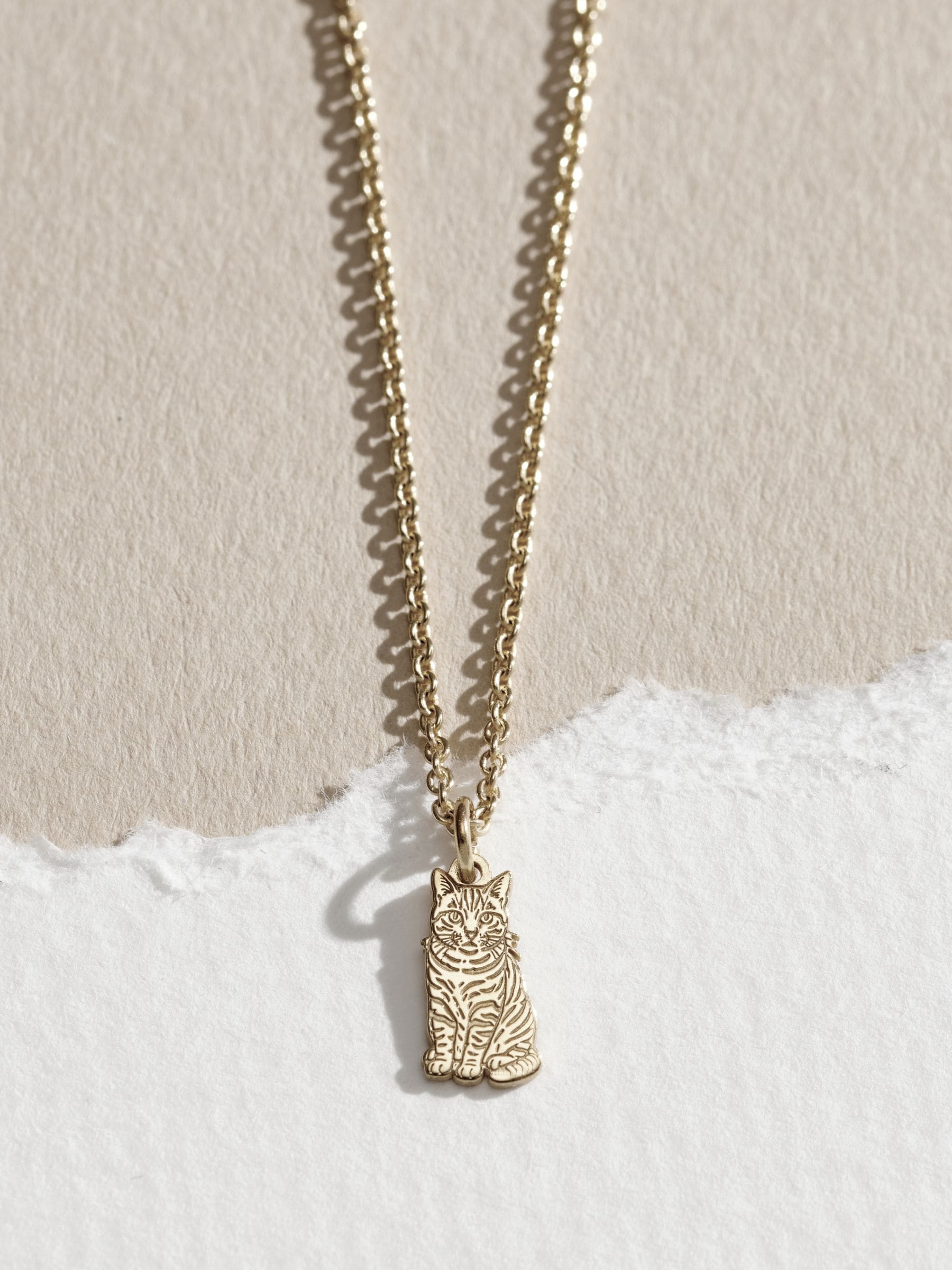 Posh Totty Designs personalised cat charm necklace, imported from the UK