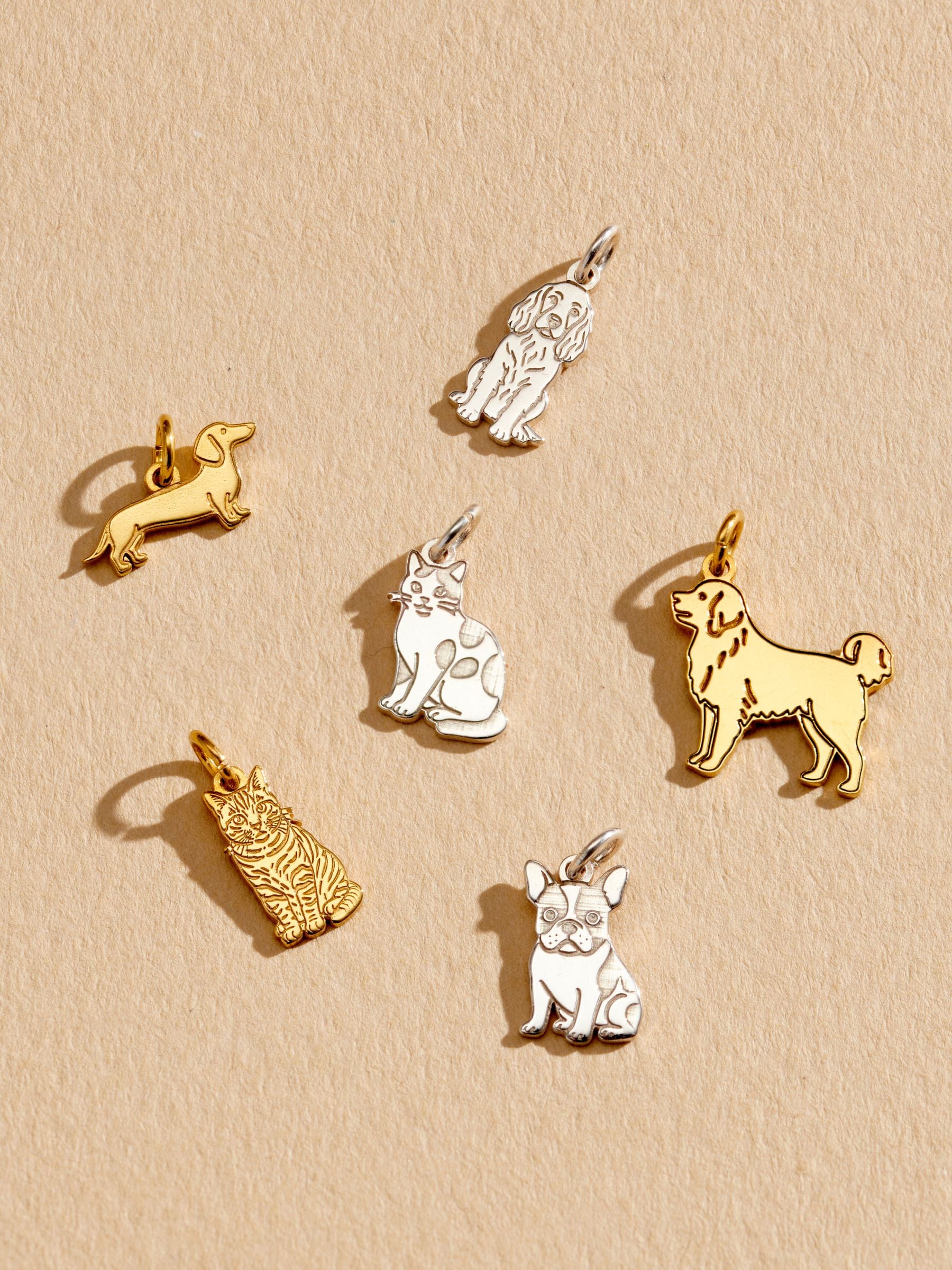 Posh Totty Designs personalised cat charm necklace, imported from the UK