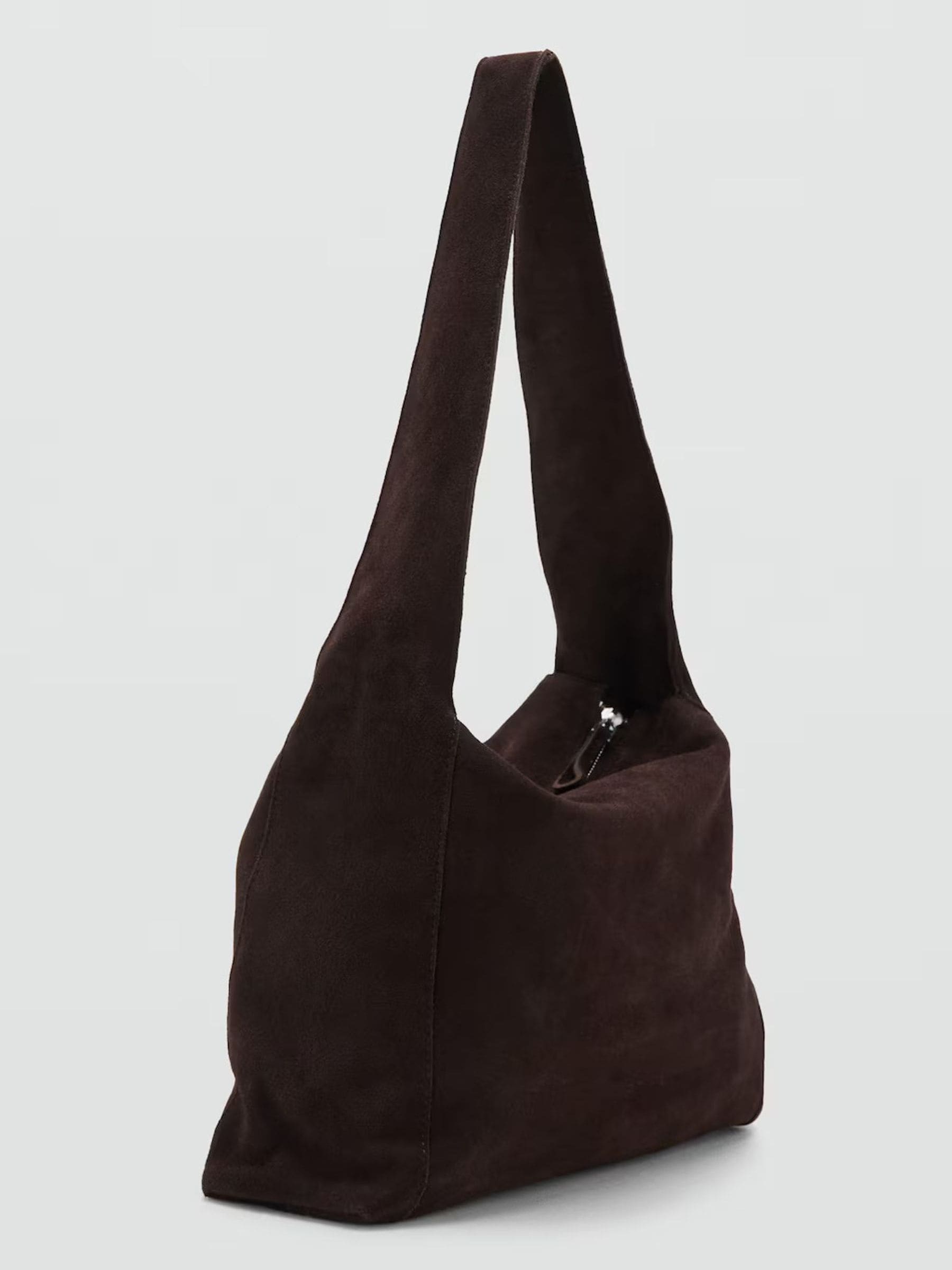 Mango brown suede shopper tote bag large, imported from the UK