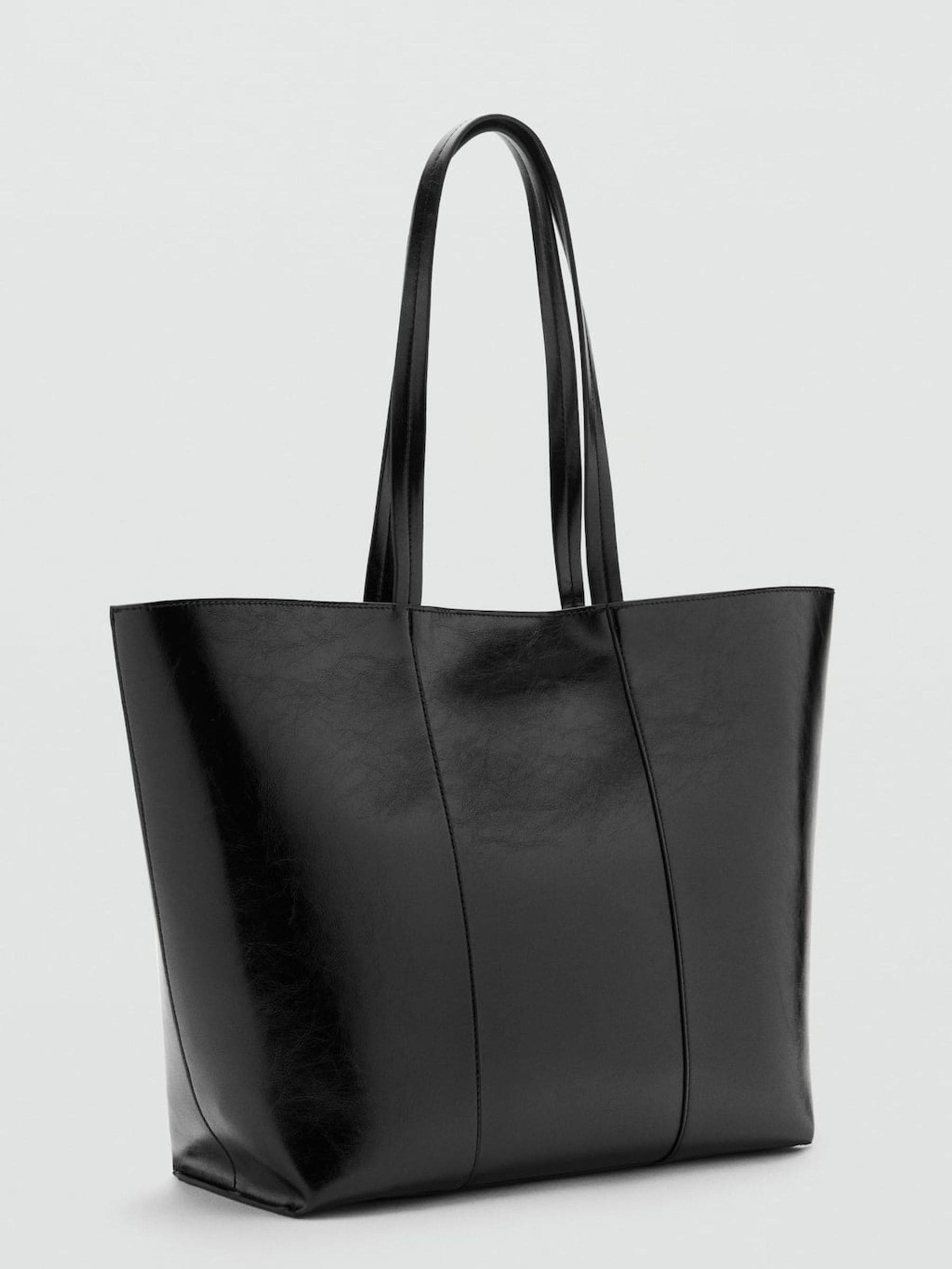 Mango Black Shopper Tote Bag large (British brand)