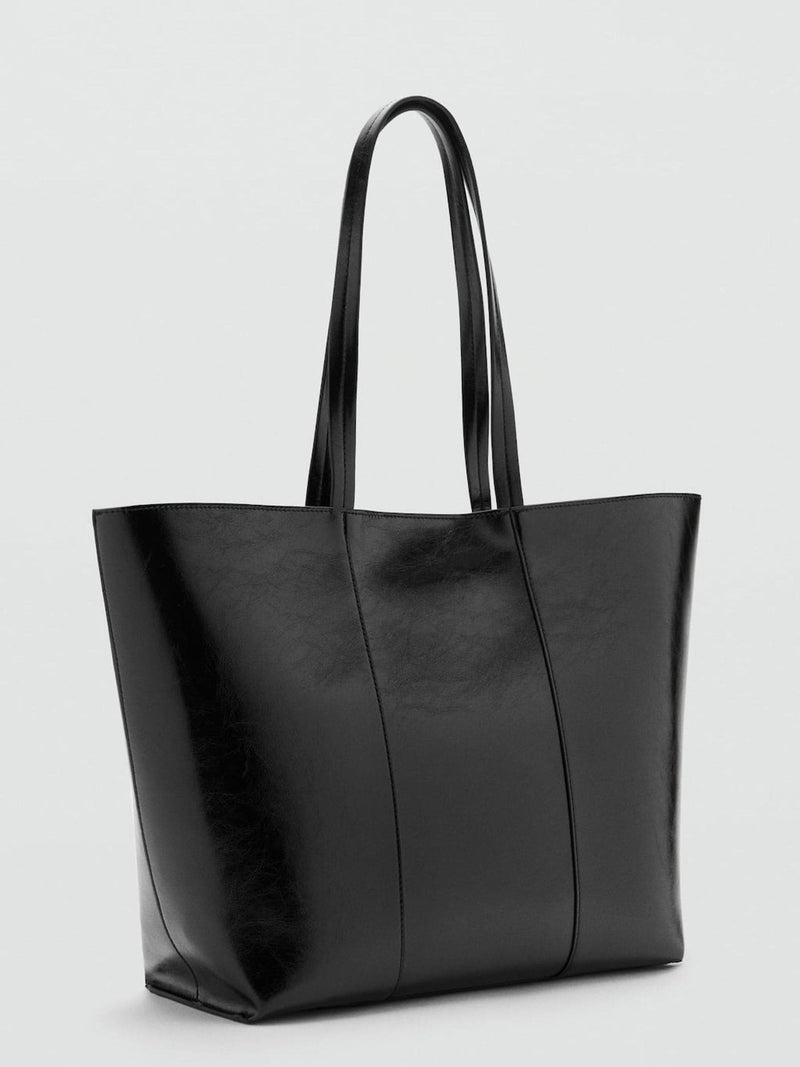 Mango Black Shopper Tote Bag large (British brand)