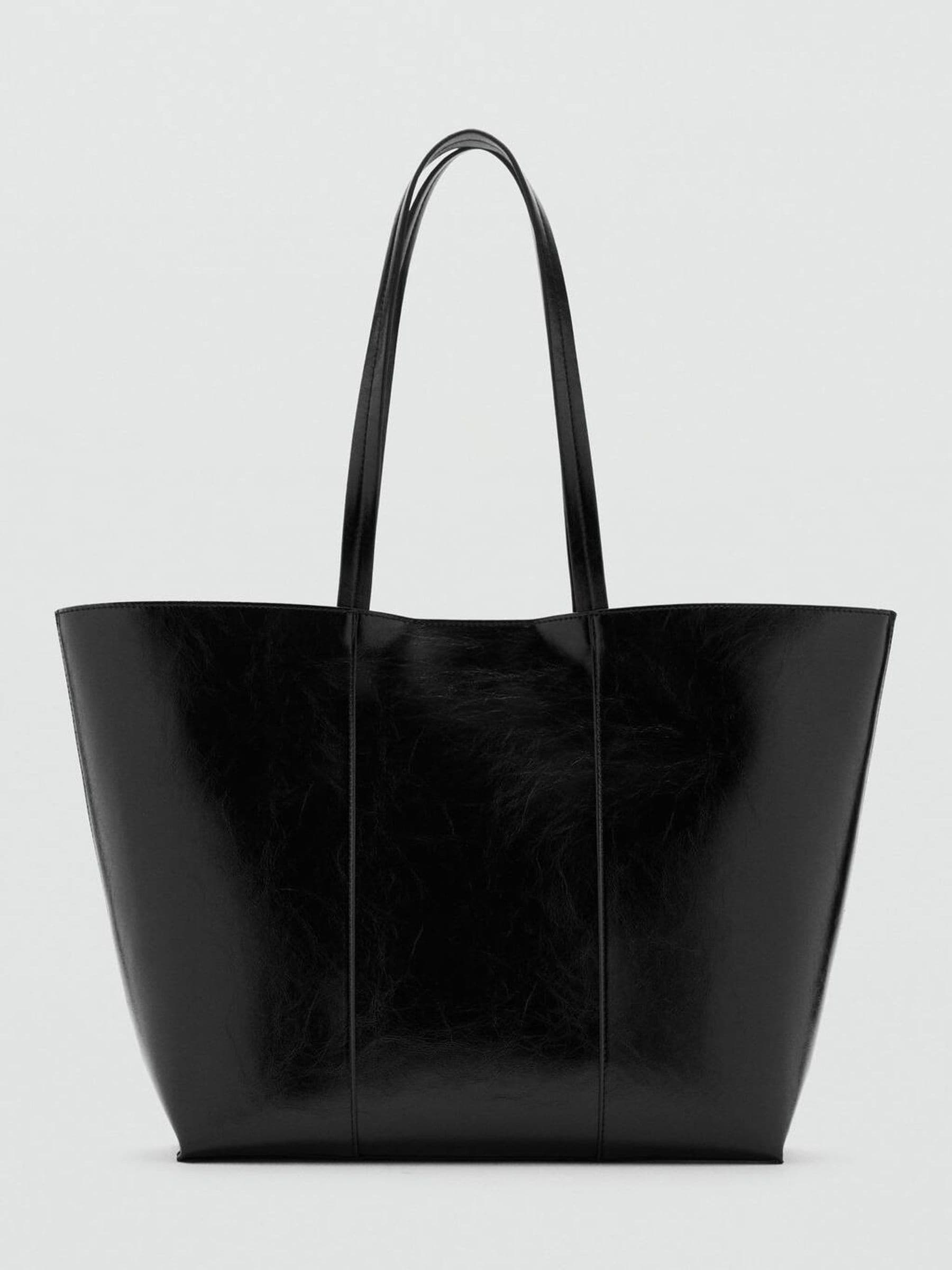 Mango Black Shopper Tote Bag large (British brand)