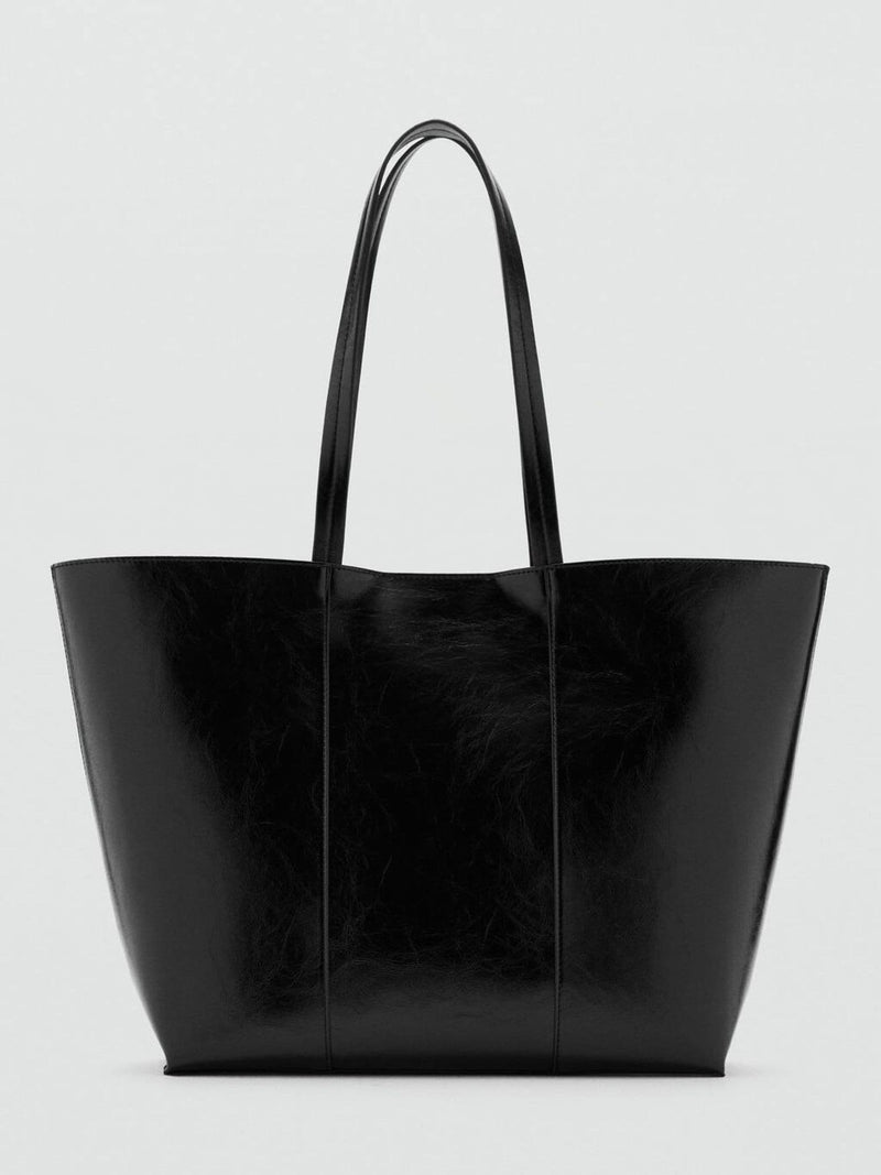 Mango Black Shopper Tote Bag large (British brand)