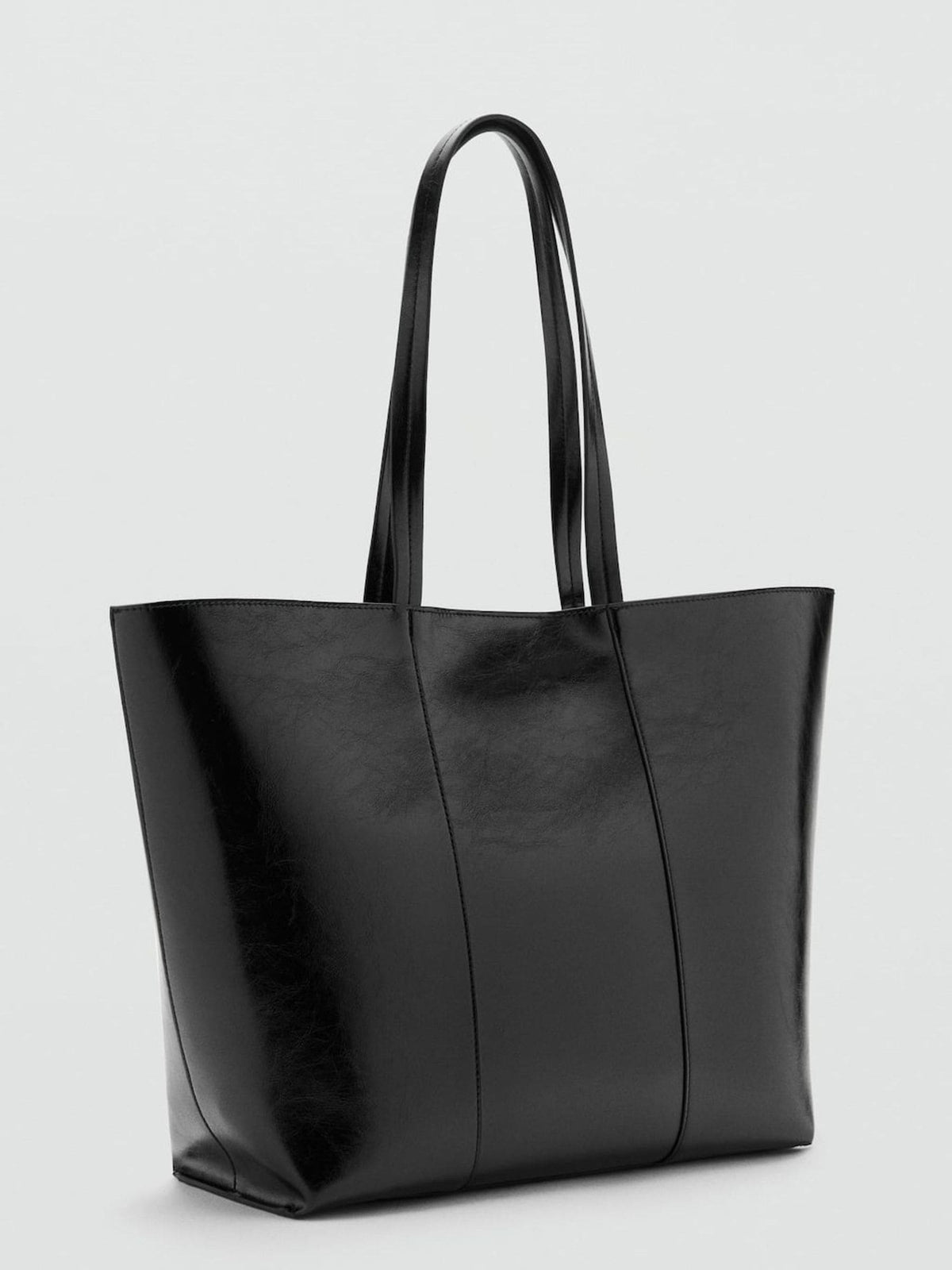 Mango Black Shopper Tote Bag large (British brand)