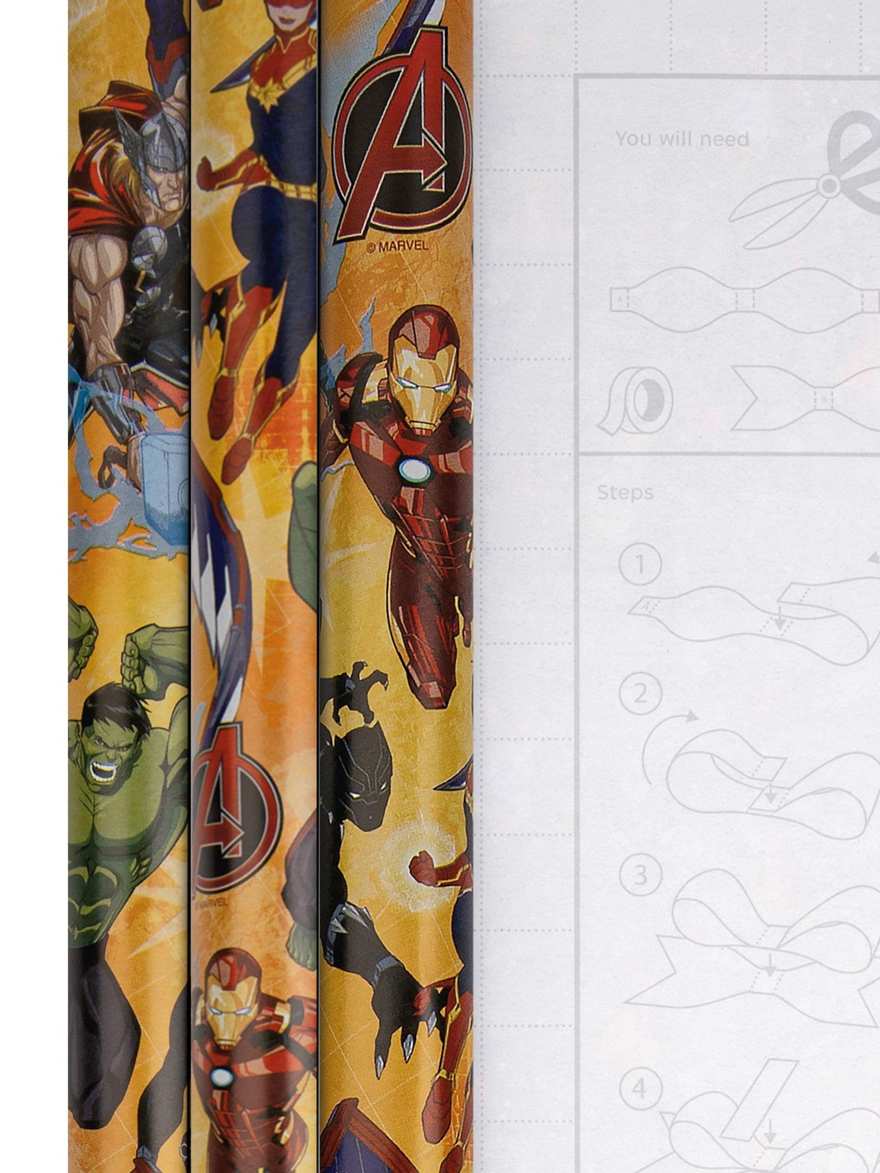 Hallmark Marvel Avengers wrapping paper 3 x 2m rolls - British product