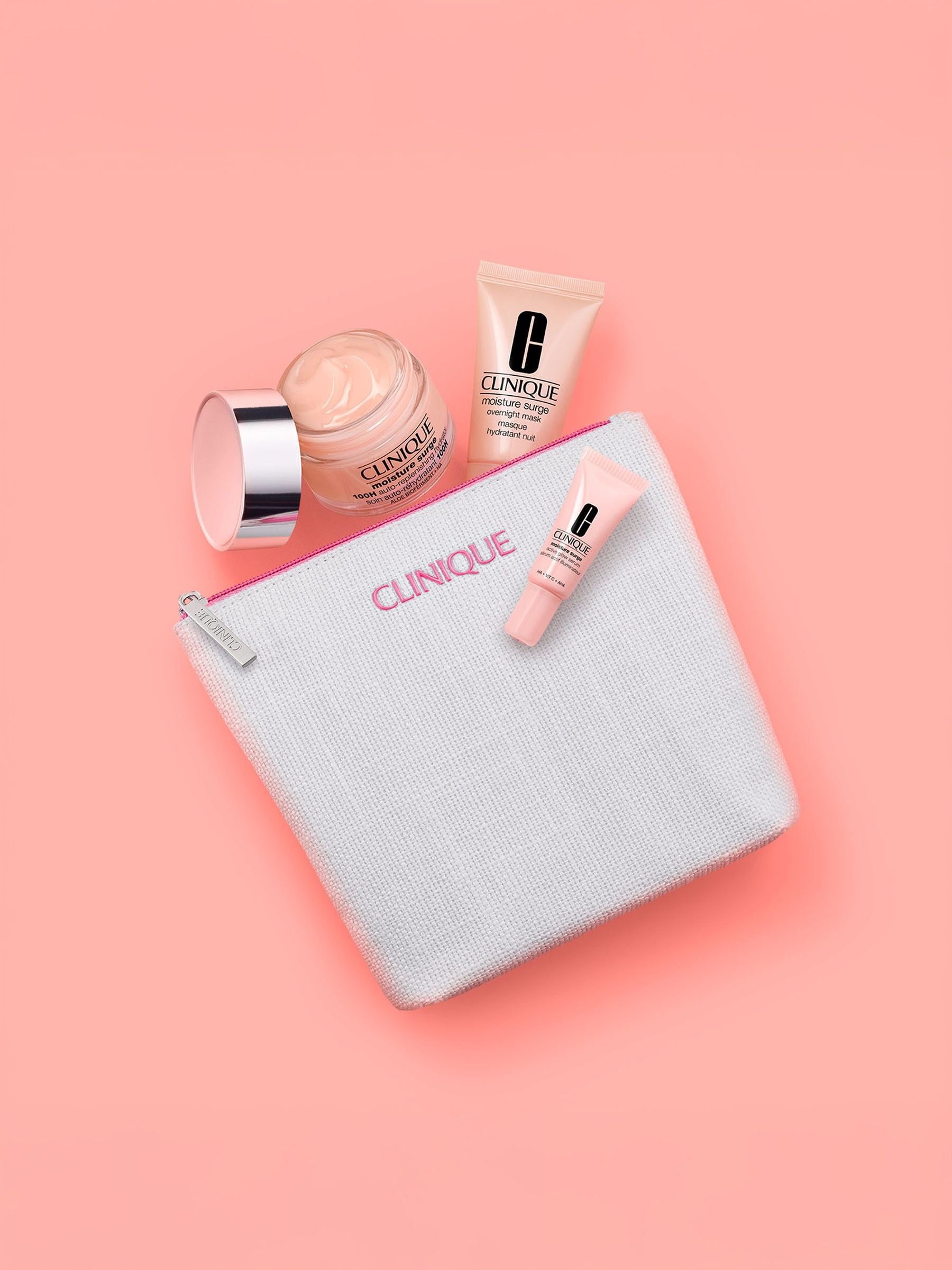 Clinique skincare gift set Moisture Surge trio, imported from the UK
