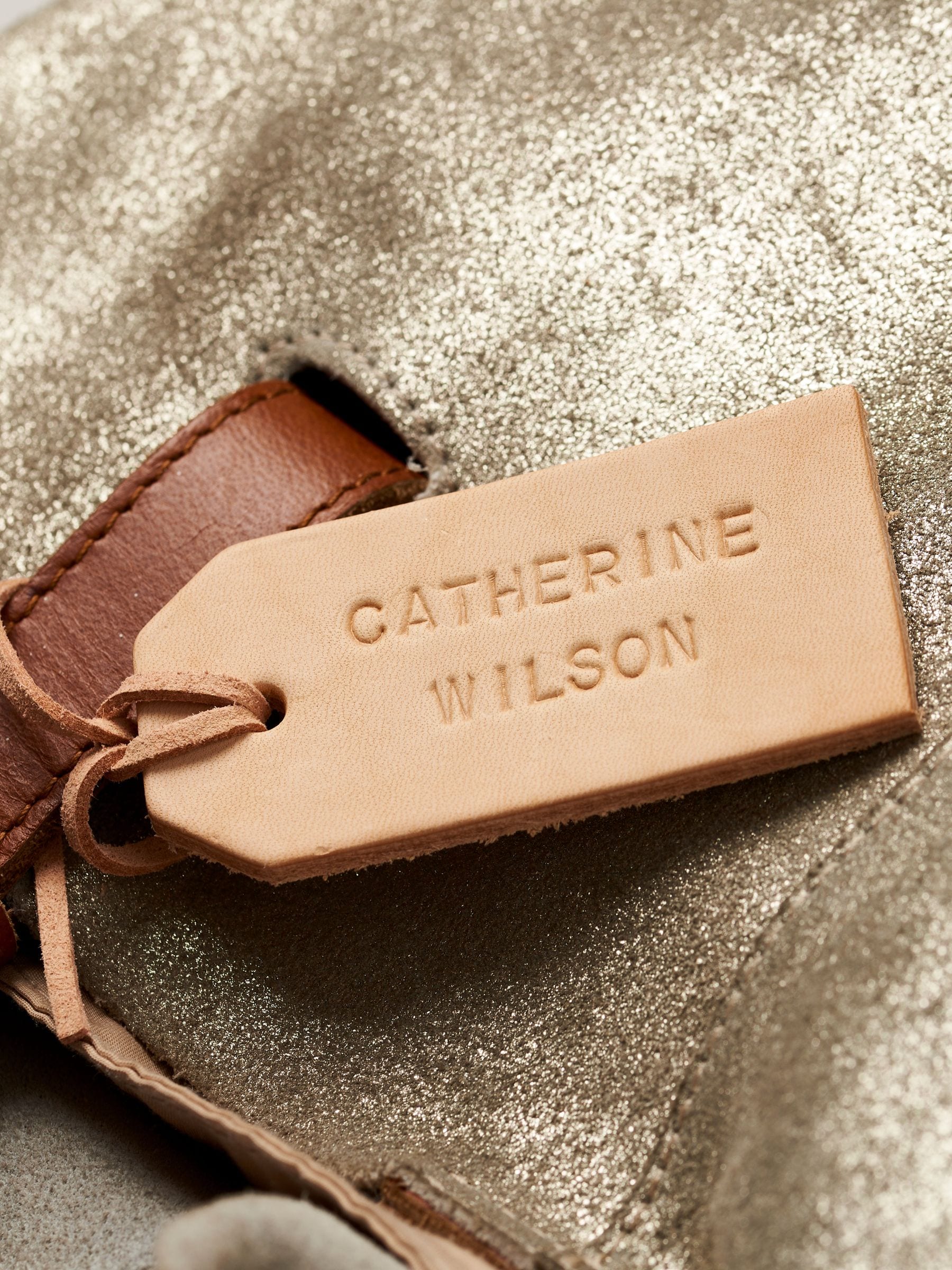Posh Totty Designs handstamped leather luggage tag, UK version