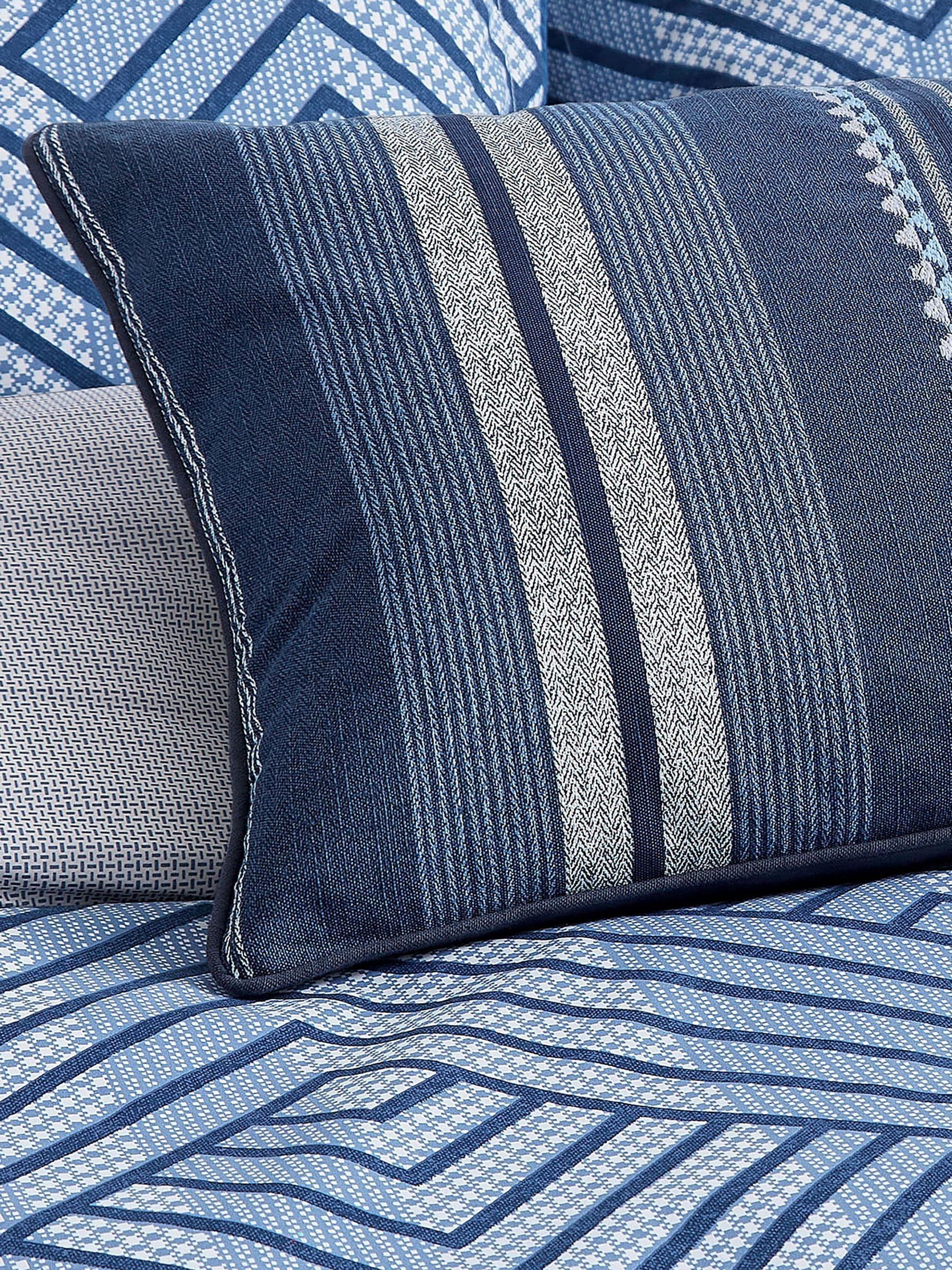 Bedeck of Belfast Indigo Kayah cushion 70x40cm - British product