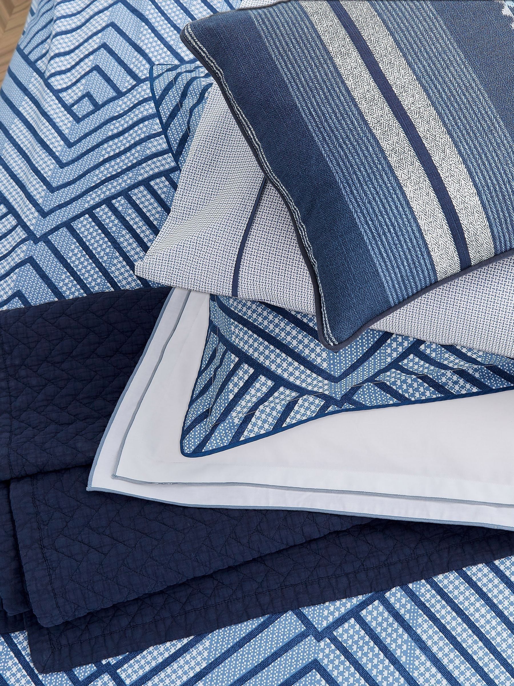 Bedeck of Belfast Indigo Kayah cushion 70x40cm - British product