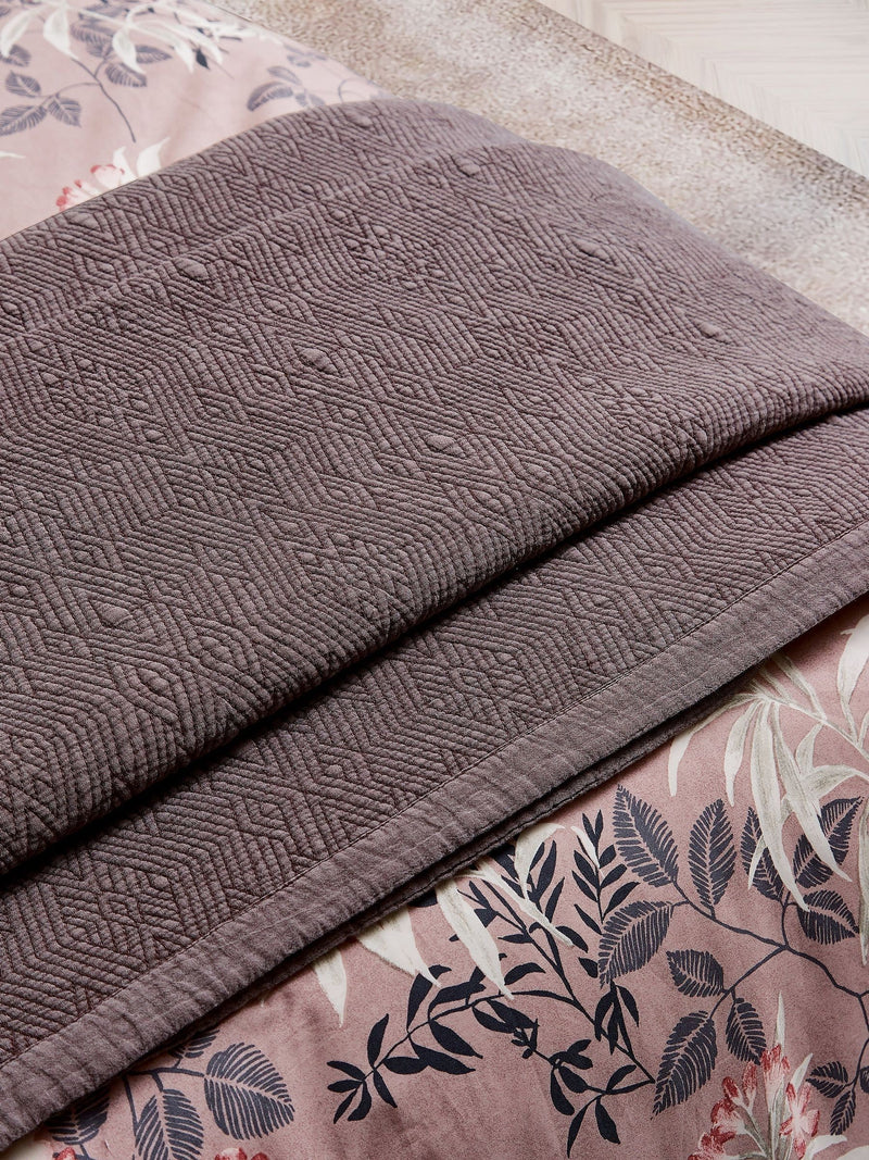 Bedeck of Belfast mulberry quilted throw 230x250cm, imported from the UK