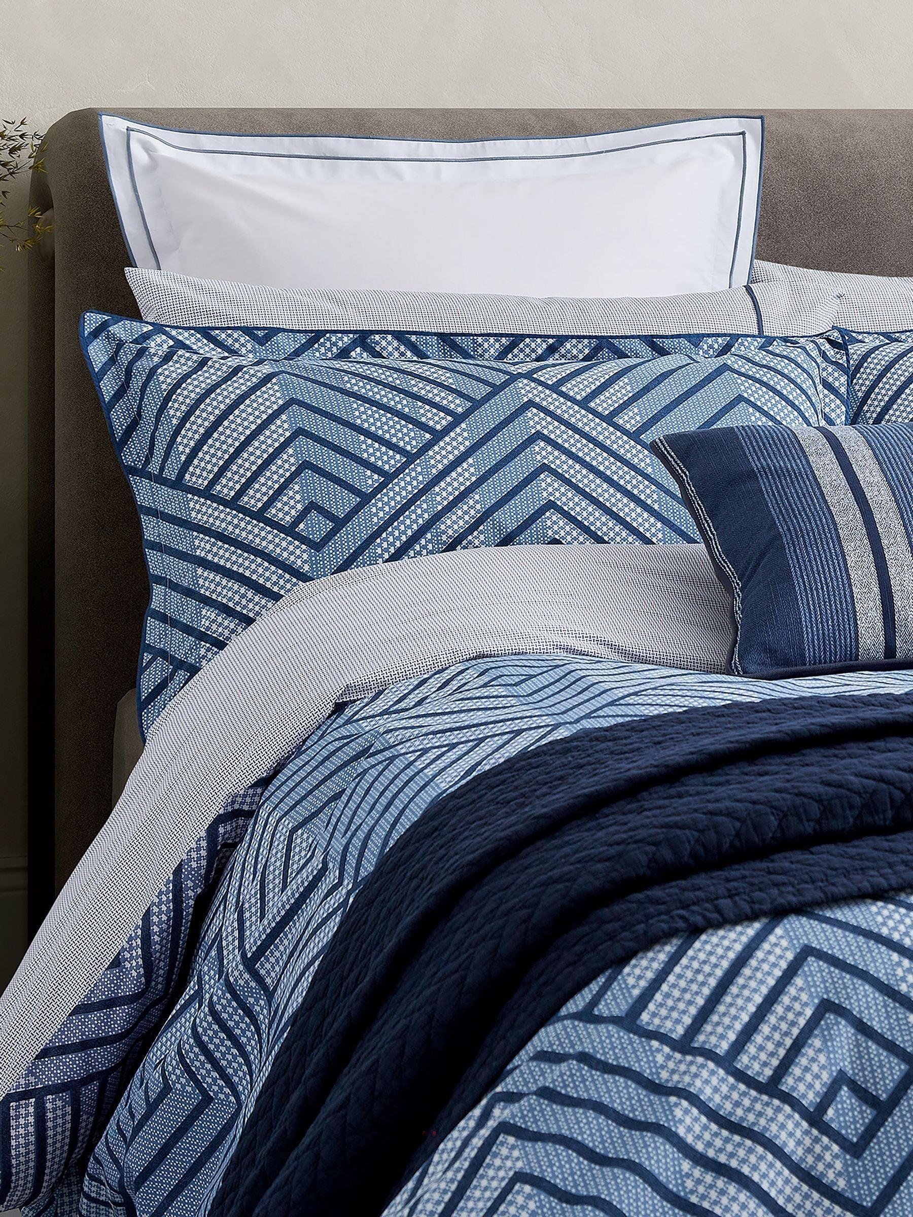 Bedeck of Belfast embroidered square pillowcase 180 thread count cotton - British product