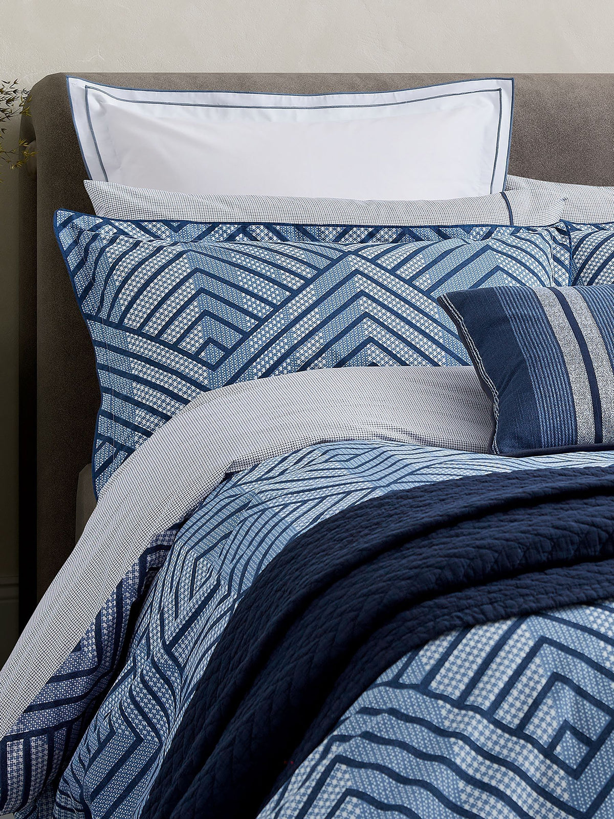 Bedeck of Belfast embroidered square pillowcase 180 thread count cotton - British product