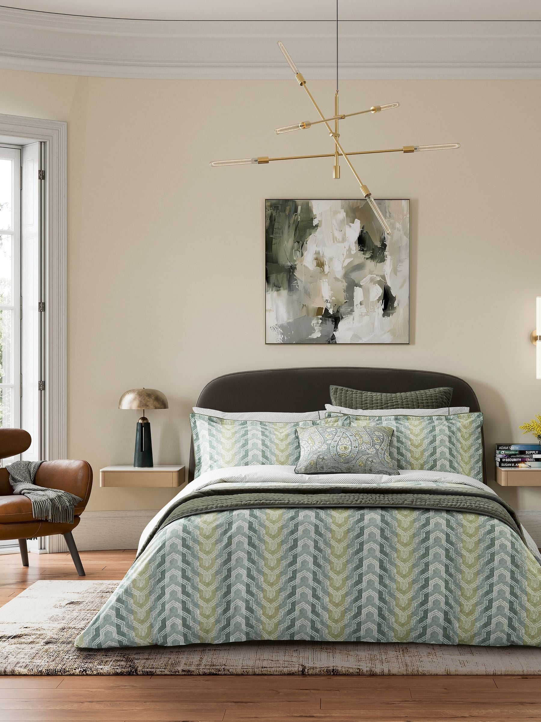 Bedeck of Belfast green velvet quilted throw 220x200cm (British brand)
