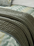 Bedeck of Belfast green velvet quilted throw 220x200cm (British brand)