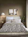 Bedeck of Belfast warm grey geometric cotton pillowcase, imported from the UK