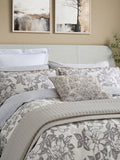 Bedeck of Belfast warm grey geometric cotton pillowcase, imported from the UK