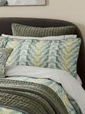 Bedeck of Belfast olive velvet quilted sham, imported from the UK