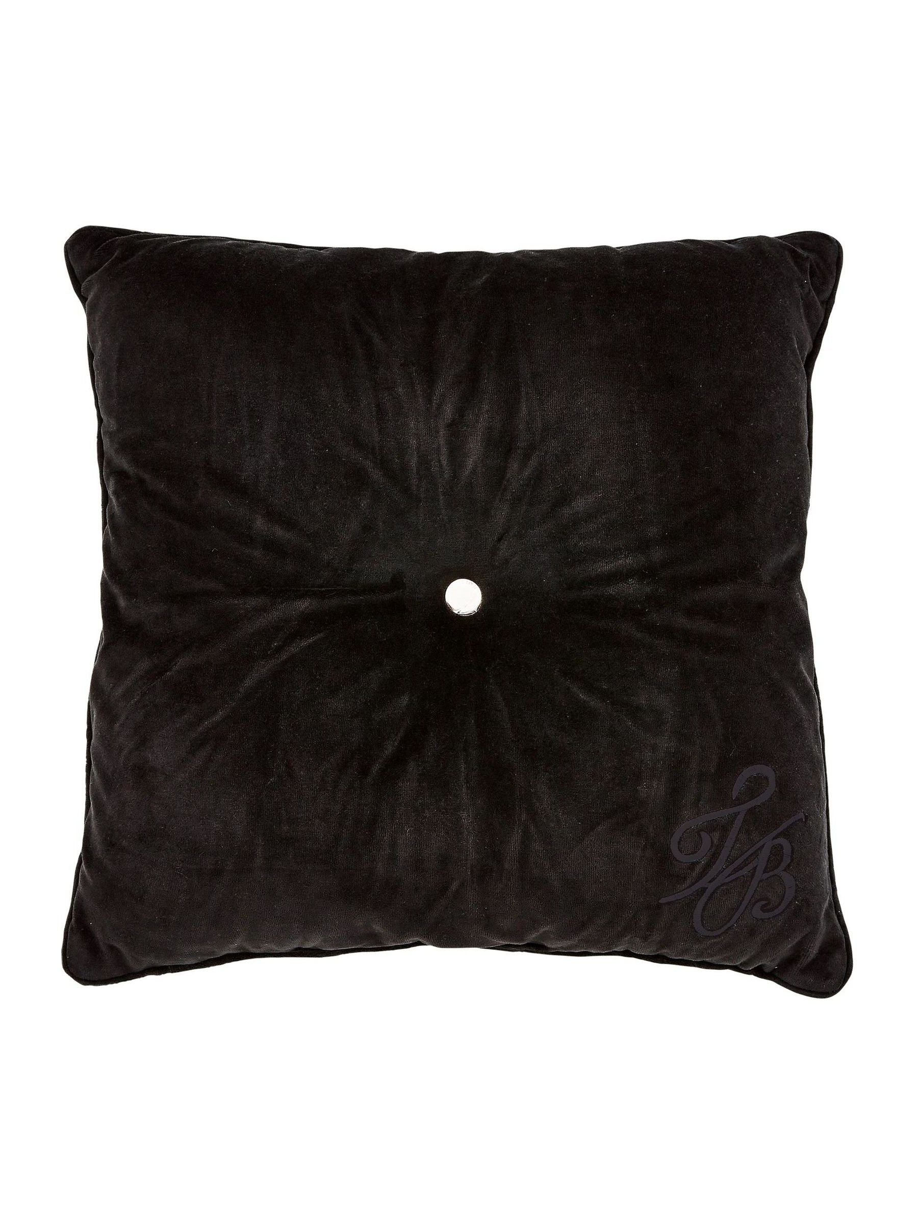 Ted Baker black branded button velvet cushion 50x50 cm - British product