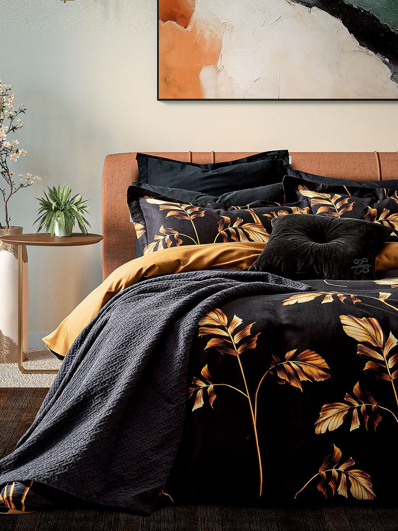 Ted Baker black branded button velvet cushion 50x50 cm - British product