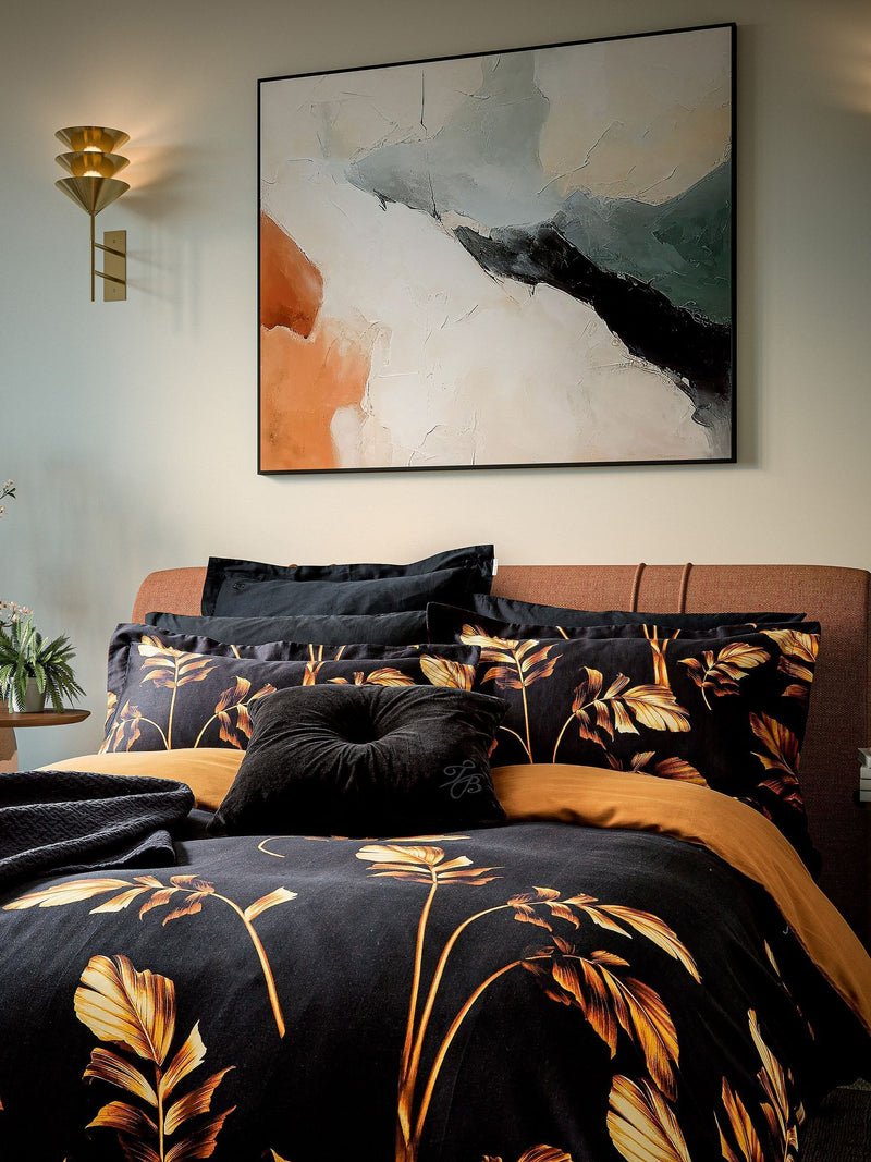 Ted Baker black branded button velvet cushion 50x50 cm - British product
