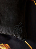 Ted Baker black branded button velvet cushion 50x50 cm - British product