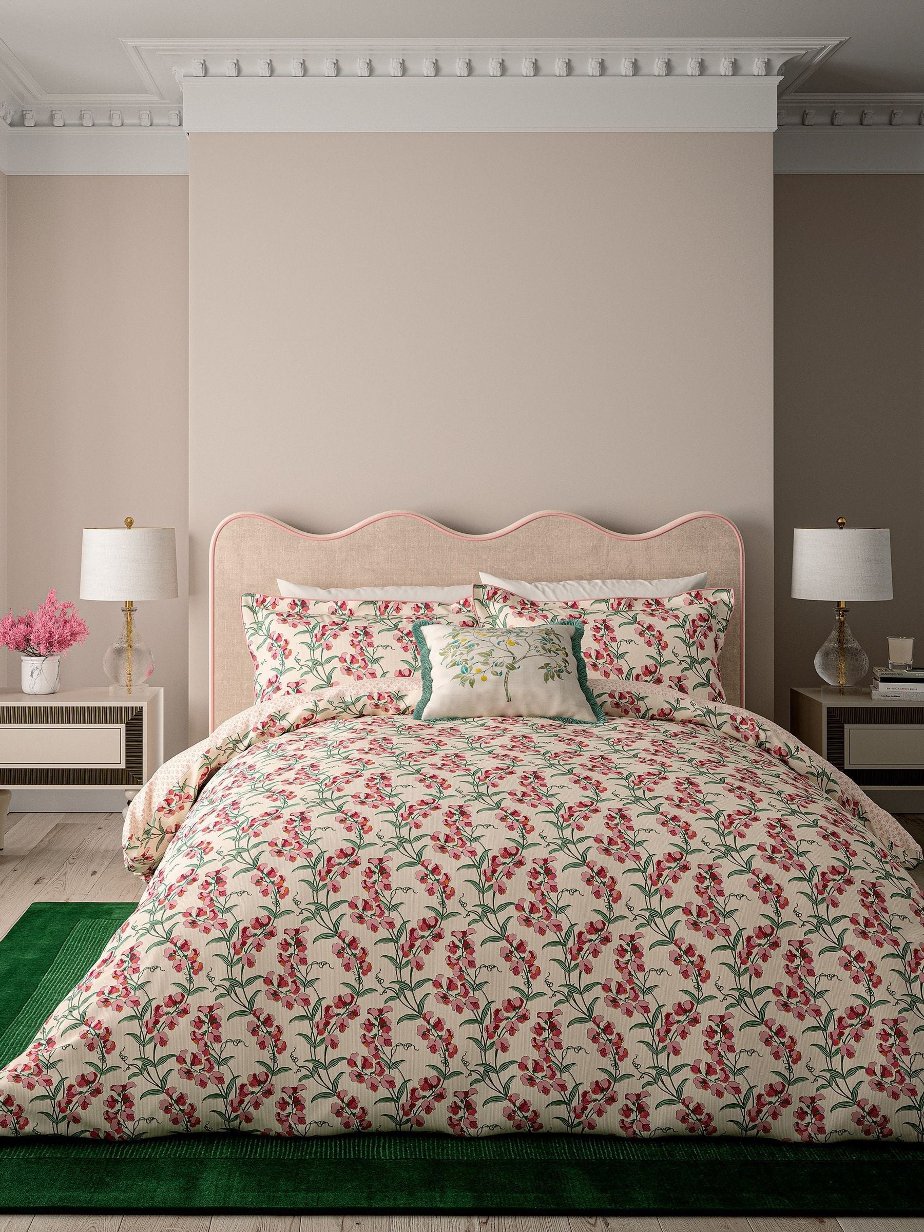 V&A green ornamental tree cushion 45x45cm, imported from the UK