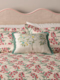 V&A green ornamental tree cushion 45x45cm, imported from the UK